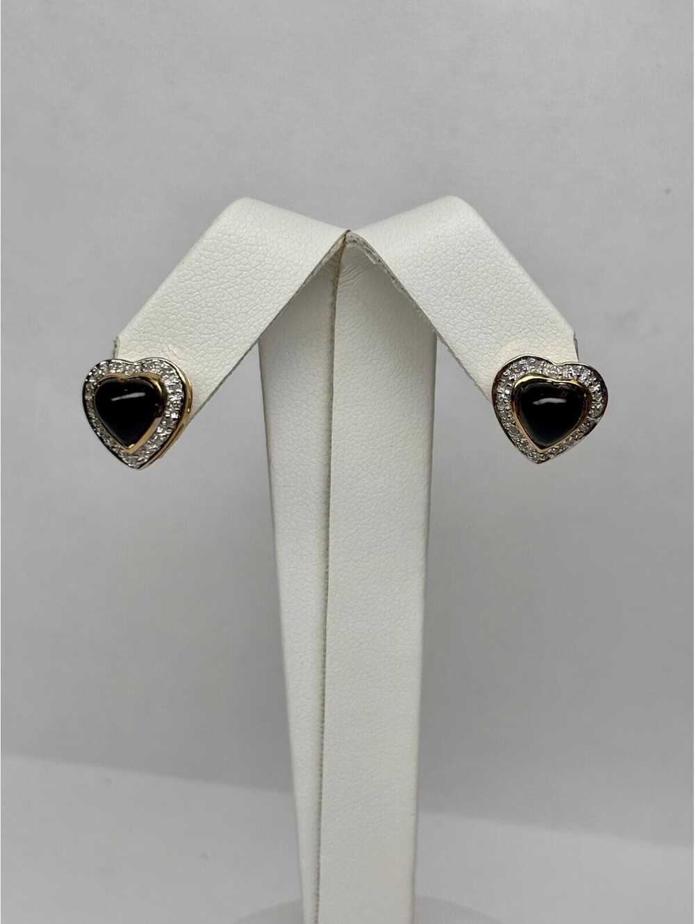 14k Yellow Gold Onyx Earrings
